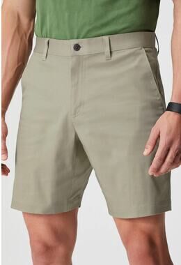 Fabletics The High Side Chino Short Mens Size 35 Fresh Taupe New Performance